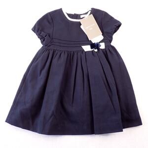 NWT Boutique Dress Mayoral Girl 24 M Black White Bow Bloomers Half Sleeves